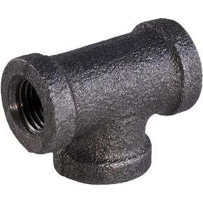 CNUF0300 High Pressure Black Malleable Tee Fitting with Female Threaded Connections, 1-1/2", 1-1/2 in