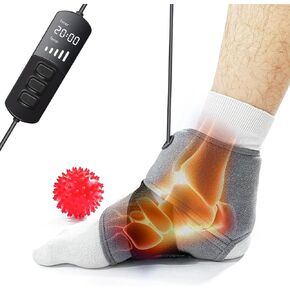Aroma Season Ankle Heating Pad, Heated Ankle Wrap, Warm Therapy for Sports Injury Relief, Warm Compress for Ankle Sprains Recovery with 5 Heat & 6 Timer Settings for Men Women