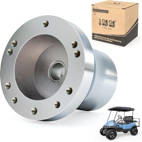 10L0L Golf Cart Steering Wheel Adapter Chrome Hub for Club Car Precedent Golf Carts- Silver/Black