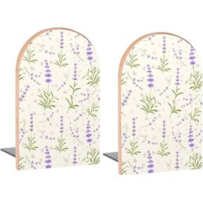 Vintage Butterfly on Bouquet Flowers Book Ends Decorative Wood Bookends for Shelves Kids Room Desk Home Office Book Stoppers for Magazines,Books, DVDs, 1 Pair/2 Pieces(5x3.1 in)