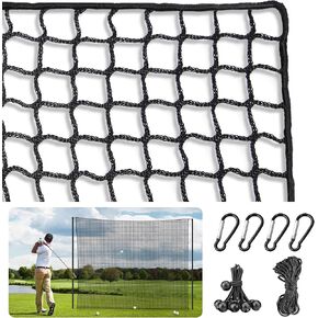 ORIENGEAR 10x10ft/10x15ft/10x20ft Golf Practice Hitting Polyester Net with Rope and Buckle, Driving Nets for Golf, Hockey, Baseball and More Sports, Suitable for Backyard, Garden and Indoor Use