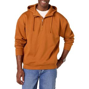 Amazon Essentials Men's Quarter-Zip Oversized-Fit Hooded Sweatshirt
