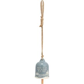 Hear The Waves Be at Peace Ocean Blue 4.5 inch Ceramic Stoneware Decorative Bell in Kuwait