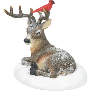 Department 56 Accessories for Village Collections Cardinal and Christmas Deer Figurine, 2.375 Inch, Multicolor