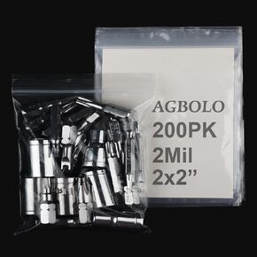 Small Plastic Bags for Jewelry 200 Pcs, 3x4 Small Ziplock Bags Resealable, 2 Mil Clear Mini Plastic Bags for Storage, Candy, Small business, Screws