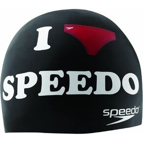 Speedo Silicone 'I Heart Speedo' Swim Cap, Black