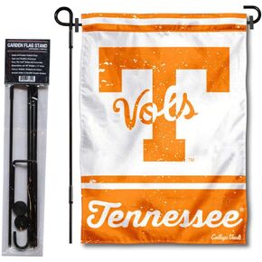WinCraft Tennessee Volunteers Vintage Retro Throwback Garden Flag with Stand Holder