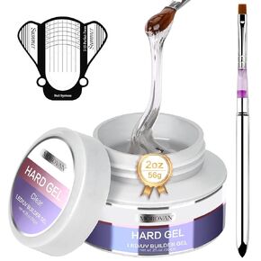 Morovan LED/UV Hard Gels Builder Nail Gel Extension Strengthen UV Art Manicure Set with Forms