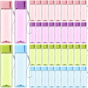 Mifoci 40 Pieces Water Bottle Bulk 17 oz Plastic Water Bottles Sport Drink Bottles with Handle Strap Adults Kids Reusable Large Water Bottles for Party Outdoor Children School Classroom