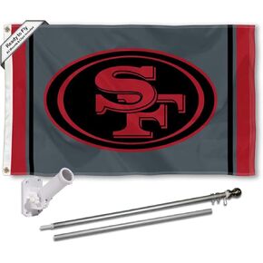 WinCraft San Francisco 49ers Blackout Flag Pole and Bracket Mount Kit