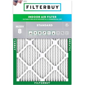 Filterbuy 15x20x1 Air Filter MERV 8 Dust Defense (1-Pack), Pleated HVAC AC Furnace Air Filters Replacement (Actual Size: 14.50 x 19.50 x 0.75 Inches)
