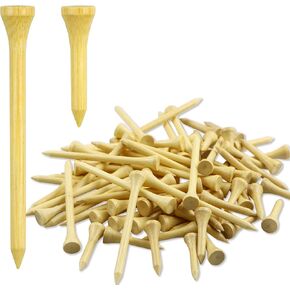 Wooden Golf Tees 3-1/4 inch 100 Count & 1-1/2 inch 20 Count, Golf Wood Tees(83mm & 38mm)