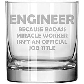 MIP Brand 11 أونصة Rocks Whisky Highball Glass المسمى الوظيفي المضحك Engineer Miracle Worker