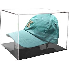 Acrylic Hat Display Case - Clear Baseball Football Cap Holder Stand Square UV Protection Cabinet Protection Storage Cover Support Can Remove Multi-Function Dust Cover