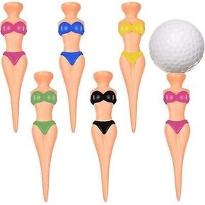 6Pcs/Set Funny Plastic Golf Tees, 76 mm/ 3 Inch Plastic Pin up Golf Tees for Home Golf Training Accessories Golf Tees