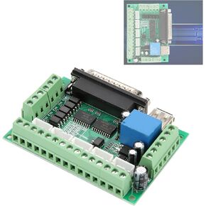 Stepper Motor Interface Board, MACH3 5 Axis USB Interface Breakout Board CNC Breakout Board for CNC Stepper Motor 12-24V Wide Input CNC Stepper Motor Driver Controller Breakout Board