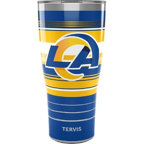 Tervis NFL Los Angeles Rams - خطوط هايب مصنوعة في الولايات المتحدة الأمريكية كوب سفر معزول بجدار مزدوج يحافظ على المشروبات باردة وساخنة، 16oz، كلاسيكي