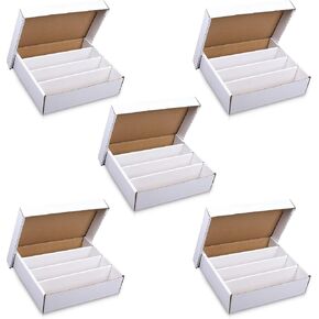 (5) صندوق تخزين ممتاز عدد 3200، 4 صفوف من الوحش - قوة اختبار 200 رطل - صندوق من الورق المقوى لبطاقات التداول لكرة القدم وكرة السلة والبيسبول وبطاقات الألعاب - 5 صناديق - صنع في الولايات المتحدة الأمريكية... in Kuwait