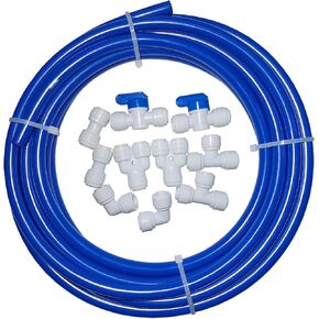 Malida 3/8 inch RO Water blue Tubing, Hose Pipe for RO Water purifiers System,+quick connector 10pcs. (3/8" blue tubing 10 meters)
