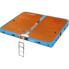Bkrazy High-End Inflatable Dock Complete Package with Accessories, Electric Pump & Carry Bag - Floating Dock for Lakes, Rivers & Pools
