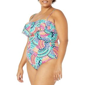 La Blanca Women's Standard Ruffle Bandeau One Piece Swimsuit