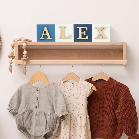 8 Pcs Custom Wooden Name Sign 8 Letter Baby Blocks and 78 Wooden Letter Nursery Name Wooden Cubes Baby Wooden Blocks for Nursery Montessori Baby Shower Name Alphabet Wood Signs in Kuwait