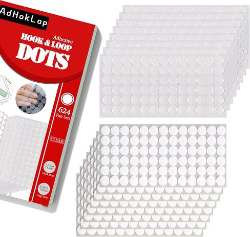 1200 Pcs (600 Pairs) Dots with Adhesive 0.59 Inch Diameter Hook and Loop Fastener Self Adhesive Dots for School Classroom Teacher Supplies (White) in Saudi Arabia