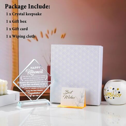 YWHL Retirement Gifts for Woman Men, Best Happy Retirement Plaque for Retiree, Crystal Retirement Gift Ideas for Boss Coworker, Going Away Farewell Gift for Teacher Doctors Friends in Saudi Arabia