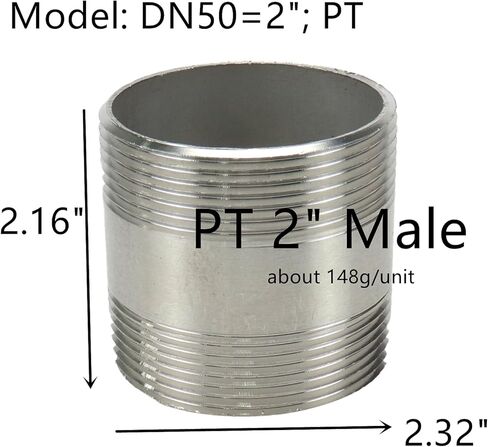 PT 2 "تركيبات الأنابيب الملولبة الذكور تجهيزات أنابيب الفولاذ المقاوم للصدأ in Kuwait