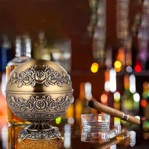 FRCOLOR 2 Pcs Vintage Windproof Ashtray with Lid Smoking Ash tray Holder Cigarettes Ashtray for Outdoors Indoors in Saudi Arabia