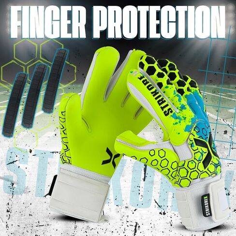 Wild Hawk Professional Goalie Gloves (Sizes 7-10) Pro Fingersaves & 4+3mm Contact Grip | High Performance Pro-Level Goalkeeper Gloves | Based in The USA in Saudi Arabia