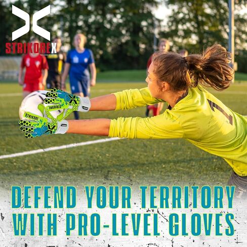 Wild Hawk Professional Goalie Gloves (Sizes 7-10) Pro Fingersaves & 4+3mm Contact Grip | High Performance Pro-Level Goalkeeper Gloves | Based in The USA in Saudi Arabia