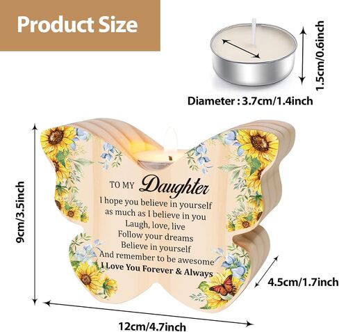 Daughter Birthday Gifts, Daughter Gifts from Mom, Gifts for Daughter, Birthday Gifts for Daughter Adult, Bonus Daughter Gifts, Daughter Gifts from Dad, Candle Holder in Saudi Arabia