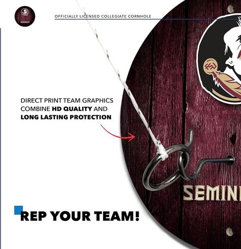 Wild Sports Solid Wood College Hook & Ring Toss Set with Direct Print HD Team Graphics – Easy Hang Hook and Ring Toss Target – Great Gift for Any NCAA Fan! in Kuwait