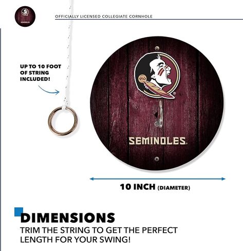 Wild Sports Solid Wood College Hook & Ring Toss Set with Direct Print HD Team Graphics – Easy Hang Hook and Ring Toss Target – Great Gift for Any NCAA Fan! in Kuwait