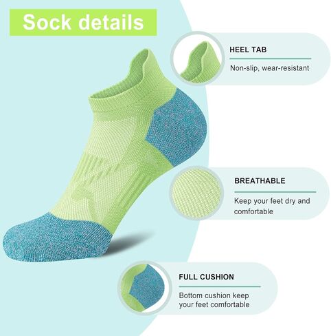 Gonii Ankle Socks Women Running Athletic Compression Cushioned No Show Socks 5-pairs in Saudi Arabia