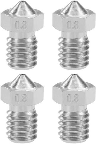 uxcell 0.5mm 3D Printer Nozzle Head M6 Thread Replacement, Stainless Steel 4pcs in Saudi Arabia