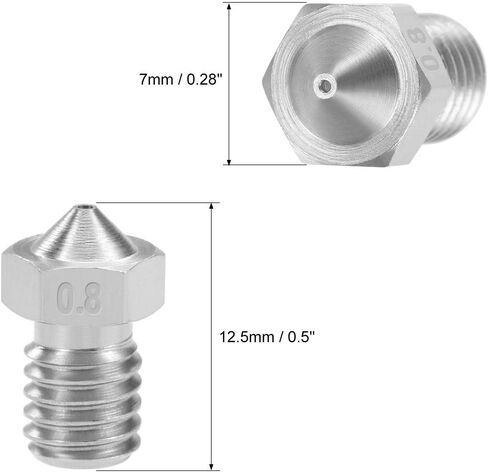 uxcell 0.5mm 3D Printer Nozzle Head M6 Thread Replacement, Stainless Steel 4pcs in Saudi Arabia