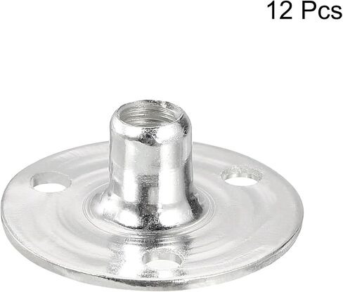 uxcell M6 Brad Hole Tee Nut, 12pcs Carbon Steel Round Base Screw-in T-Nuts Furniture Hardware Flange Female Thread Insert Nuts, M6x28x1.2mm in Saudi Arabia