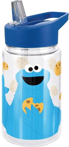 زجاجة مياه بلاستيكية من LOGOVISION Sesame Street Kids Tritan مع غطاء ومقبض من القش، كوب قابل لإعادة الاستخدام للأطفال الصغار، للجنسين للفتيات والفتيان، 12oz، Big Elmo in Saudi Arabia