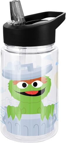 زجاجة مياه بلاستيكية من LOGOVISION Sesame Street Kids Tritan مع غطاء ومقبض من القش، كوب قابل لإعادة الاستخدام للأطفال الصغار، للجنسين للفتيات والفتيان، 12oz، Big Elmo in Saudi Arabia