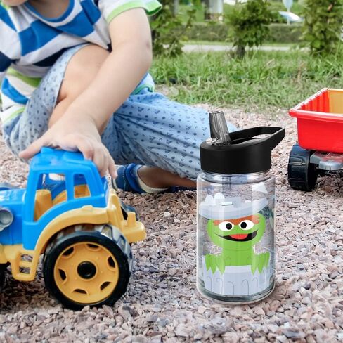 زجاجة مياه بلاستيكية من LOGOVISION Sesame Street Kids Tritan مع غطاء ومقبض من القش، كوب قابل لإعادة الاستخدام للأطفال الصغار، للجنسين للفتيات والفتيان، 12oz، Big Elmo in Saudi Arabia