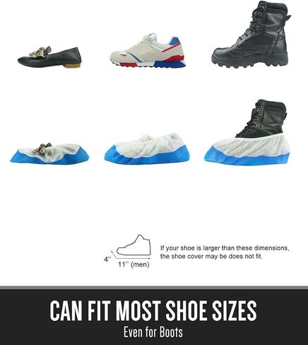 OhanaPro Premium Disposable Non Slip Boot & Shoe Covers - Pack of 50 - Waterproof Double Layer Bottom - Extra Thick, Durable, Recyclable - One Size Fits Most in Saudi Arabia