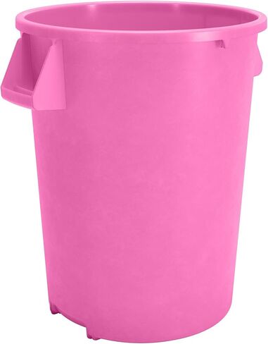 Carlisle FoodService Products Bronco Bright Pink 32 Gallon Round Waste Bin Trash Container - 84103226 - Pack of 4 in Saudi Arabia