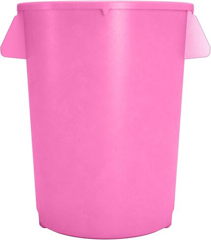 Carlisle FoodService Products Bronco Bright Pink 32 Gallon Round Waste Bin Trash Container - 84103226 - Pack of 4 in Saudi Arabia