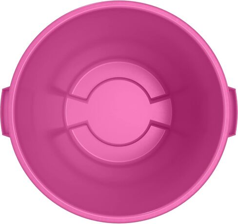 Carlisle FoodService Products Bronco Bright Pink 32 Gallon Round Waste Bin Trash Container - 84103226 - Pack of 4 in Saudi Arabia