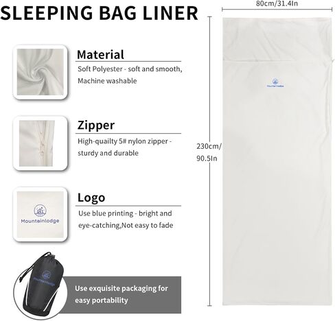 Sleeping Bag Liner for Warm Weather Seasons with Carry Bag - Protable,Lightweight and Skin-Friendly Sleeping Bag for Camping,Hiking and Backpacking. in Saudi Arabia