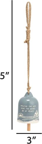 Hear The Waves Be at Peace Ocean Blue 4.5 inch Ceramic Stoneware Decorative Bell in Kuwait