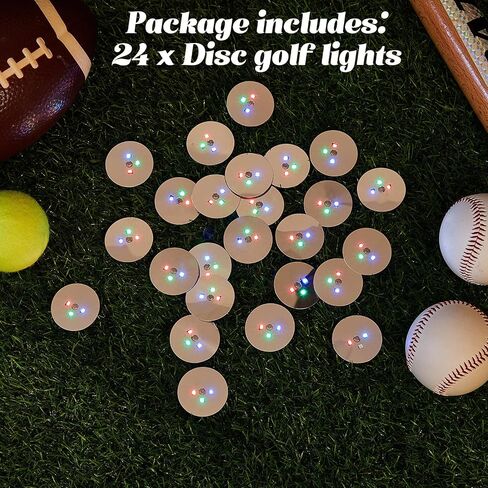 Patelai Disc Golf Lights Disc Golf Flat LED Circular Glow Flat Light Disc Golf Accessories for Dark Night Disc Golf Men Women, 1.6 Inches(24 Pcs) in Saudi Arabia