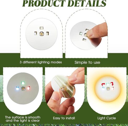 Patelai Disc Golf Lights Disc Golf Flat LED Circular Glow Flat Light Disc Golf Accessories for Dark Night Disc Golf Men Women, 1.6 Inches(24 Pcs) in Saudi Arabia